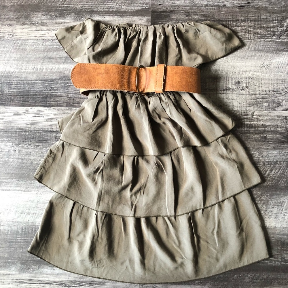 Foreign Exchange Strapless Ruffle Dress